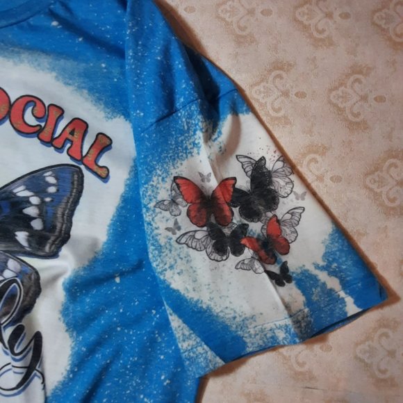 New-Large Unisex, Gildan, color Heather Galapagos Blue -Bleached T-Shirt - Picture 4 of 4